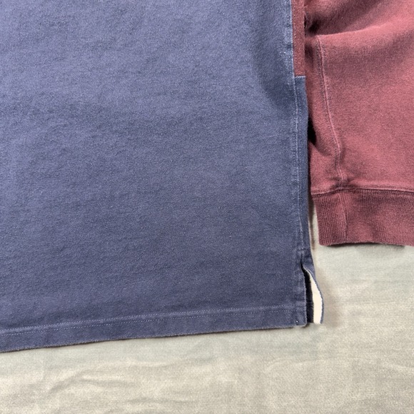 Polo Ralph Lauren Rugby Shirt Mens XL Blue Burgundy Striped Crest Heavyweight - Picture 5 of 11